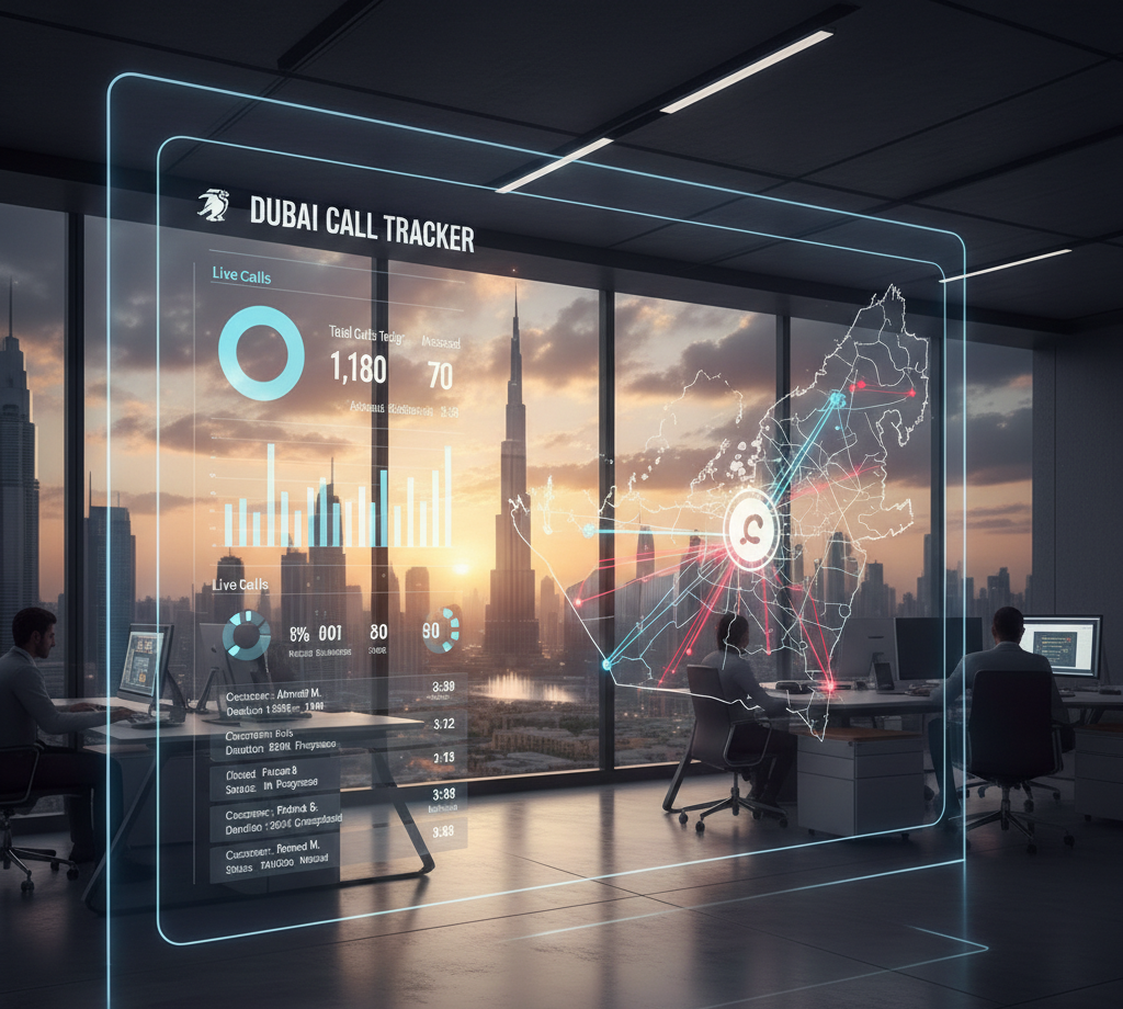 Dubai office team using Call Analytics Dubai dashboard by Cognicx IT Solutions.
