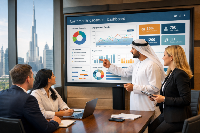 Customer Engagement Software Dubai dashboard used by business team